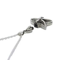 Silver Starfish Pendant and Necklace for Ashes - Opening Shown