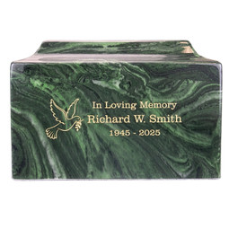 Verde Classic Cultured Marble Urn - Engraving Option