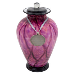 Arioso Hand Blown Glass Cremation Urn - Shown with Pendant Option