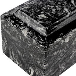 Ebony Classic Cultured Marble Urn - Close Up Corner View
