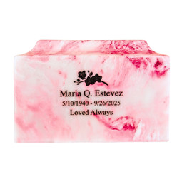 Ruby Classic Cultured Marble Urn for Ashes - Engraved Option