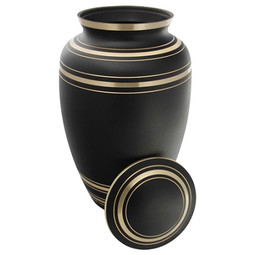 Classic Onyx Brass Cremation Urn - Shown with Lid Off