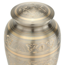Platinum Elegance Urn for Ashes - Close Up Detail Shown