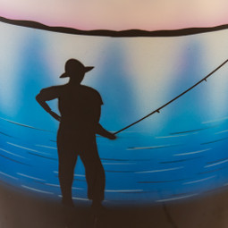 Fishing Cremation Urn - Close Up Shown