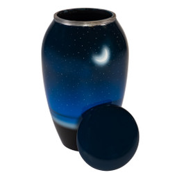 Evening Sky Cremation Urn - Shown with Lid Off