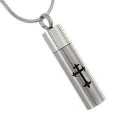 Gothic Cross Cylinder Cremation Jewelry