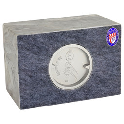 Cashmere Gray Classic Cultured Marble Urn - Bottom Opening View