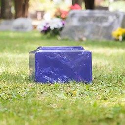Cobalt Cultured Marble Urn for Ashes