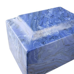 Mystic Blue Classic Cultured Marble Urn - Detail View