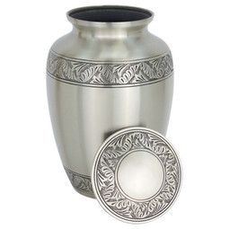 Classic Laurel Pewter Brass Urn - Extra Large - Shown with Lid Off