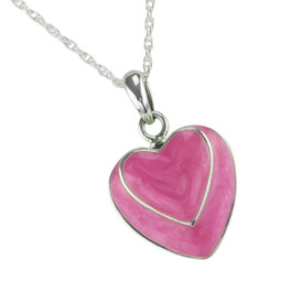 Two Hearts Pink Pendant for Ashes