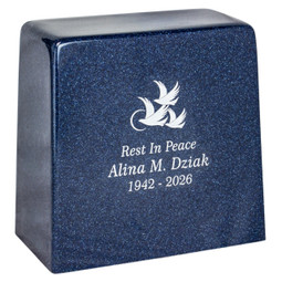Indigo Cultured Marble Urn - Optional Engraving