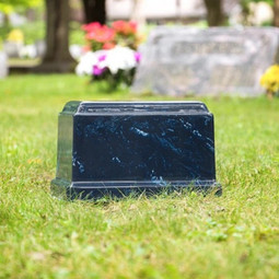 Navy Cultured Marble Urn for Ashes