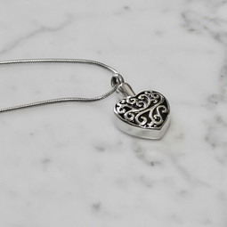 Swirl Heart Cremation Jewelry