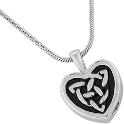 Celtic Heart Pendant and Necklace for Ashes