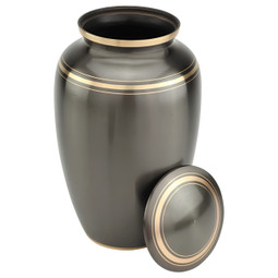 Dignity Gray Cremation Urn - Shown with Lid Off