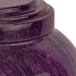 Purple Marble Cremation Urn - Close Up Detail Shown