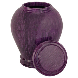 Purple Marble Cremation Urn - Shown with Lid Off