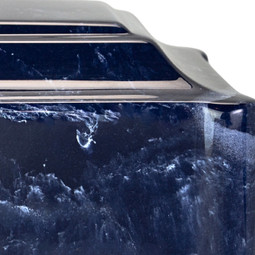 Claremont Cultured Marble Cremation Urn - Navy Blue - Close Up Detail Shown