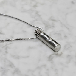 Cylinder Gemstone Accent Cremation Jewelry