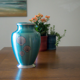 Shells Of The Sea Brass Urn by Silverlight Urns&#174;