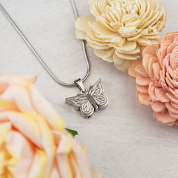Embossed Butterfly Cremation Jewelry