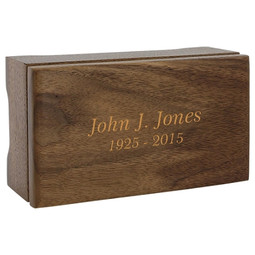 Concord Walnut Keepsake Urn Box - Engraving Sample