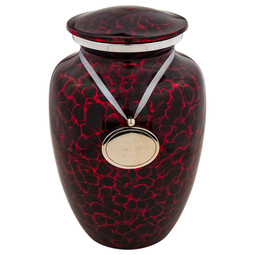 Red Tiger Eye Cremation Urn - Extra Large - Shown with Pendant Option
