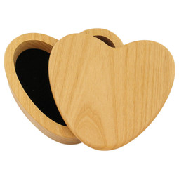 Devoted Heart Alder Keepsake Urn Box with Lid Off