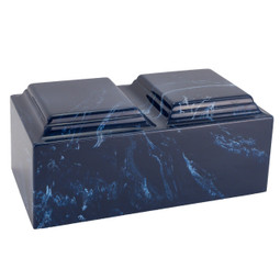 Navy Cultured Marble Urn for Two