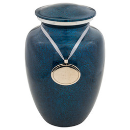 Starry Night Blue Urn for Ashes - Extra Large - Shown with Pendant Option