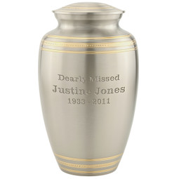 Back View of Embossed Heart Cremation Urn for Ashes with Engraving Sample (Optional)