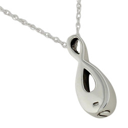 Back of Infinity Pendant and Necklace for Ashes