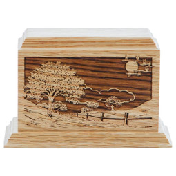 Road Home Oak Keepsake Urn - Front View