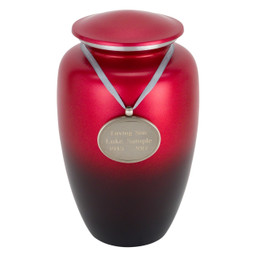 Sunset Red Aluminum Urn - Shown with Pendant Option