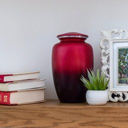 Sunset Red Aluminum Urn