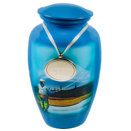 Fly Fishing Cremation Urn with optional Urn Pendant