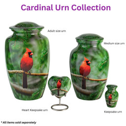 Cardinal Urn Collection - Pieces Sold Separately