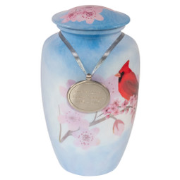 When A Cardinal Appears Cremation Urn with Optional Urn Pendant