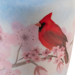 When A Cardinal Appears Cremation Urn - Close Up