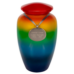 True Rainbow Urn for Ashes with Optional Urn Pendant