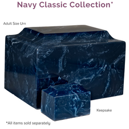 Navy Classic Cultured Marble Urn Collection (Urns Sold Separately)