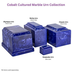 Cobalt Cultured Marble Urn Collection (Urns Sold Separately)