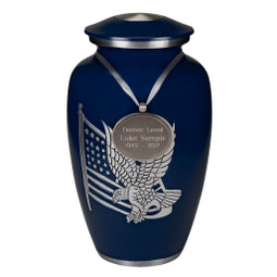 American Pride Brass Urn Navy with Optional Urn Pendant