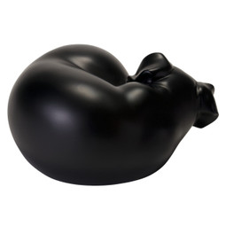 Sleeping Dog Pet Urn Black - Back View