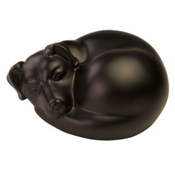Sleeping Dog Pet Urn - Black