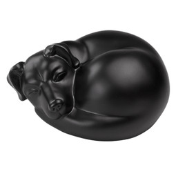 Sleeping Dog Pet Urn Black