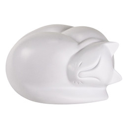 Sleeping Cat Pet Urn White