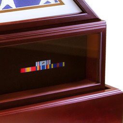 Air Force Memorial Flag Case, Display Case & Urn - Medals Case Close Up