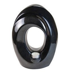 Inner Light Ceramic Urn Black - Back